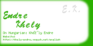 endre khely business card